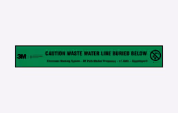 Image depicting the 6" width version of the 3M™ EMS Warning Tape 7900-XT Series in green for waste water.
