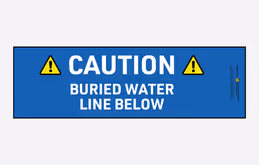 Image depicting the 12" variation of Signaltape® Underground Warning Tape for water lines.
