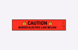 Graphic depicting the 6" width variation of Signaltape® Underground Warning Tape.