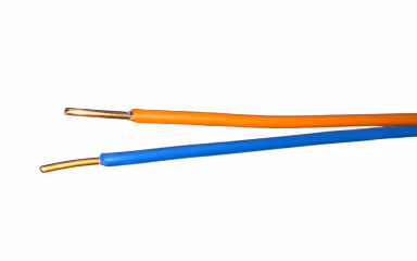 Close up image of tracer wire used for the marking and detection of underground utilities.