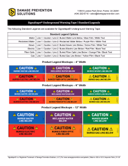 Thumbnail for Signaltape® Underground Warning Tape Standard Legends Sheet