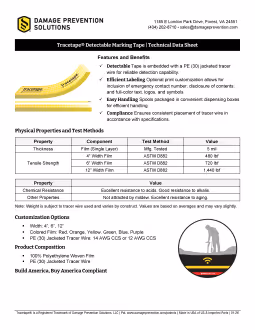 Thumbnail for Tracetape® Detectable Marking Tape Data Sheet