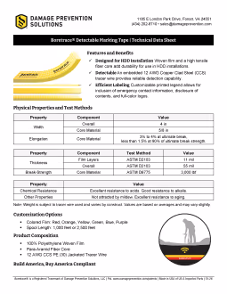 Thumbnail for Boretrace® Detectable Marking Tape Data Sheet