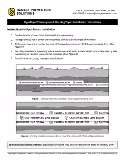 Thumbnail for Signaltape® Underground Warning Tape Installation Instructions Sheet