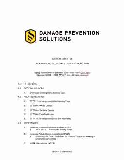 Preview image of 3-Part CSI Specification for Tracetape® Detectable Marking Tape
