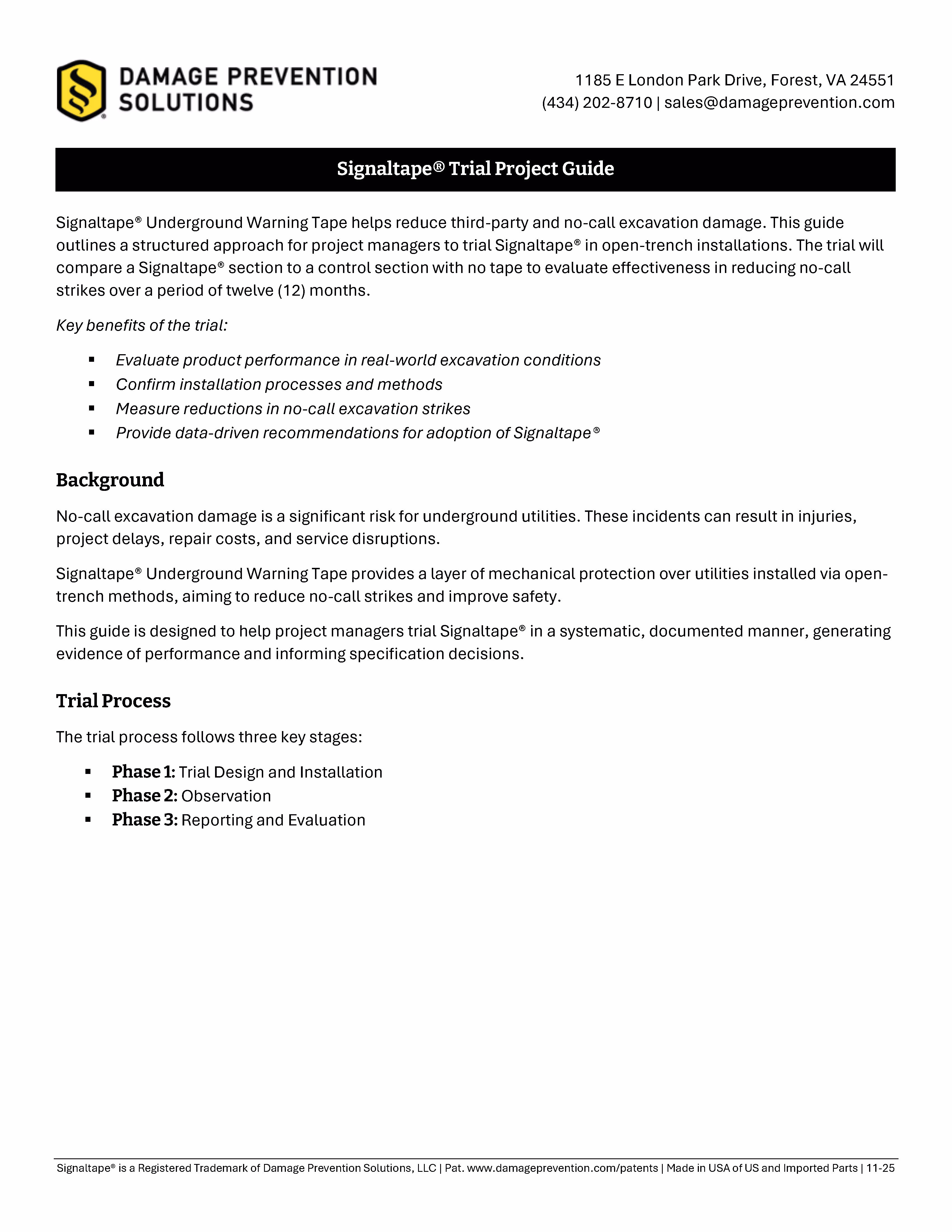 Image of page one, please download document, button is located below