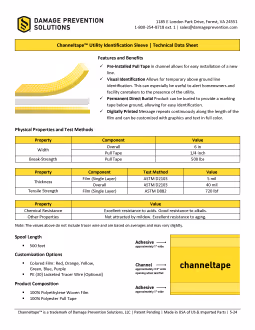 Channeltape™ Utility Identification Sleeve - Data Sheet