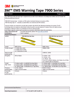 3M™ Electronic Marking System (EMS) Warning Tape 7900 Series - Data Sheet