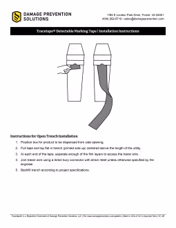 Tracetape® Detectable Marking Tape - Installation Instructions