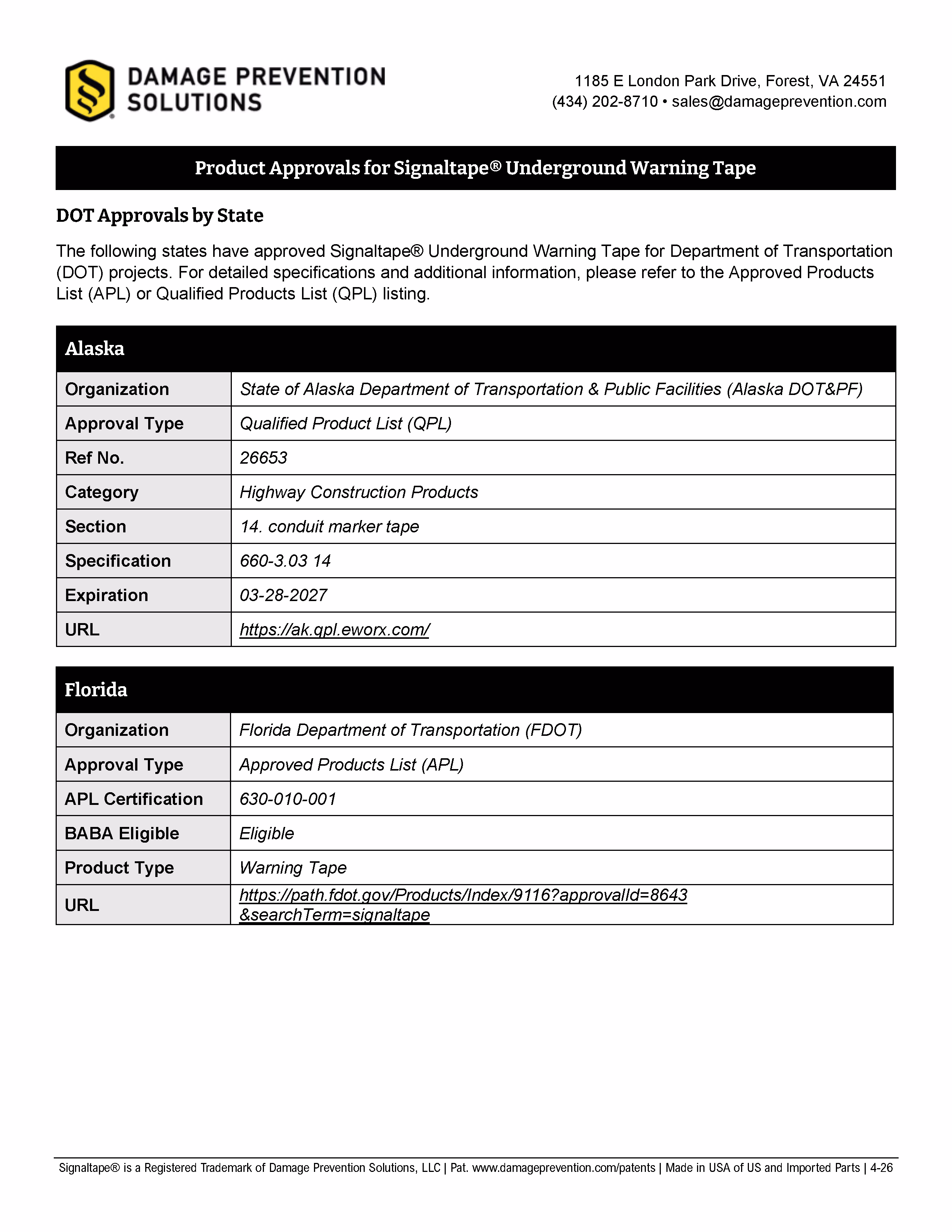 Image of page one, please download document, button is located below