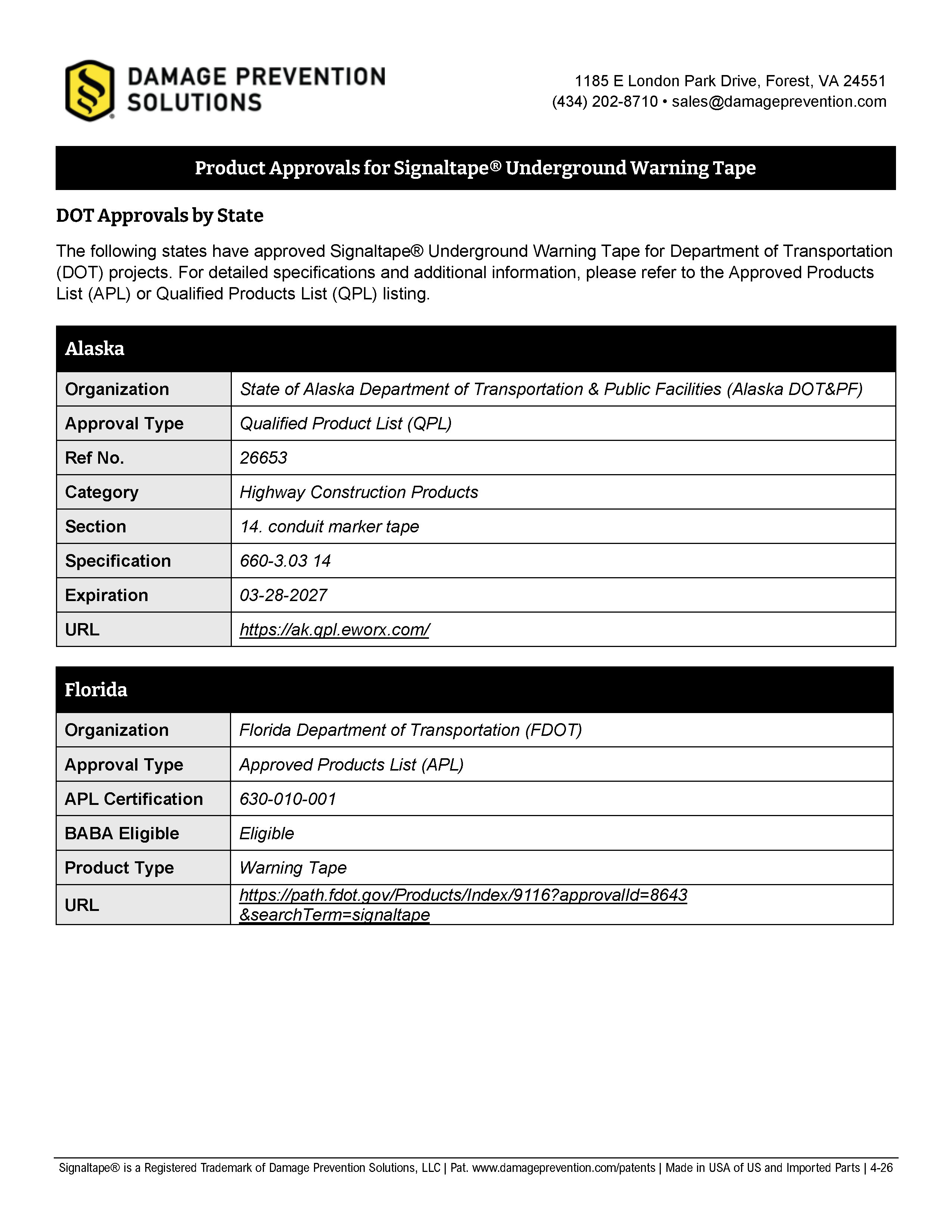 Image of page one, please download document, button is located below