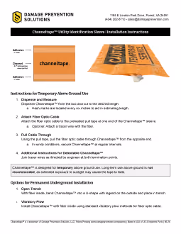 Channeltape™ Utility Identification Sleeve - Installation Instructions