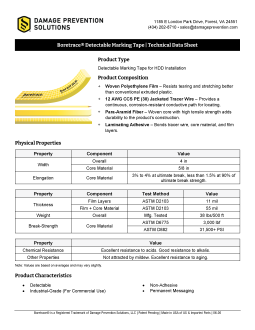 Boretrace® Detectable Marking Tape - Data Sheet