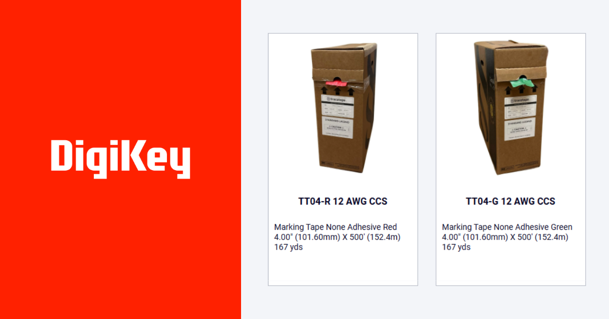 DigiKey logo and image of 2 product listings with caption "Select Products Now Available on DigiKey.com"