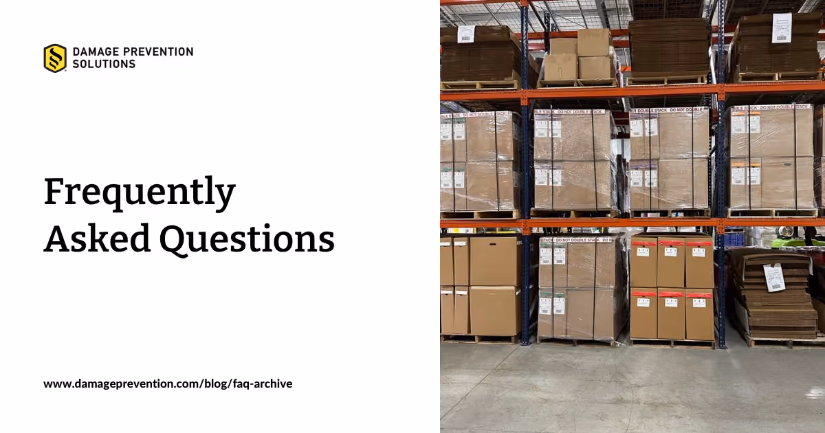 Decorative image with boxes of product accompanied by logo and text "Frequently Asked Questions"