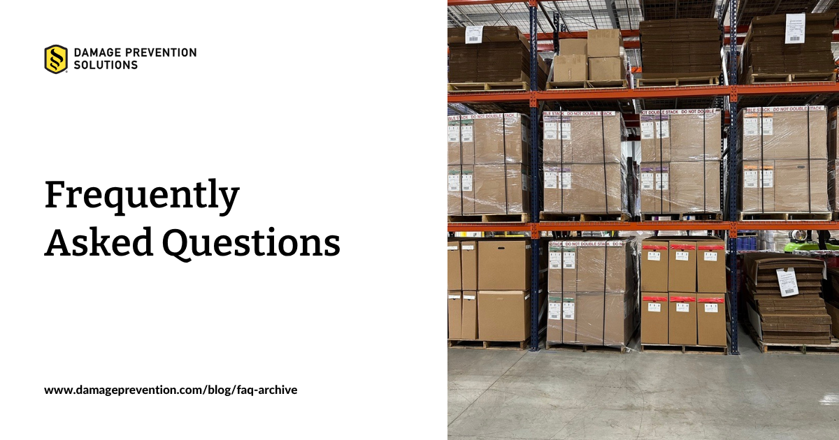 Decorative image with boxes of product accompanied by logo and text "Frequently Asked Questions"