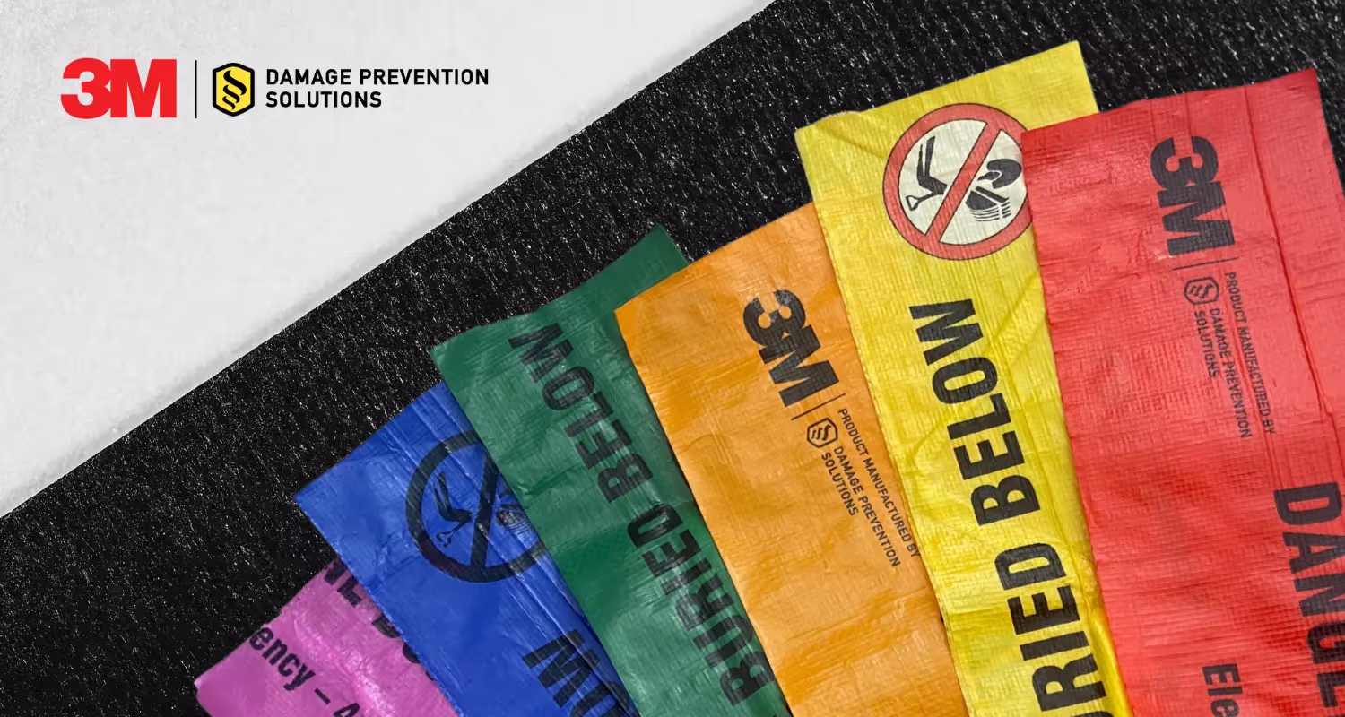Image of 3M ems warning tape with rf resonator in yellow caution color
