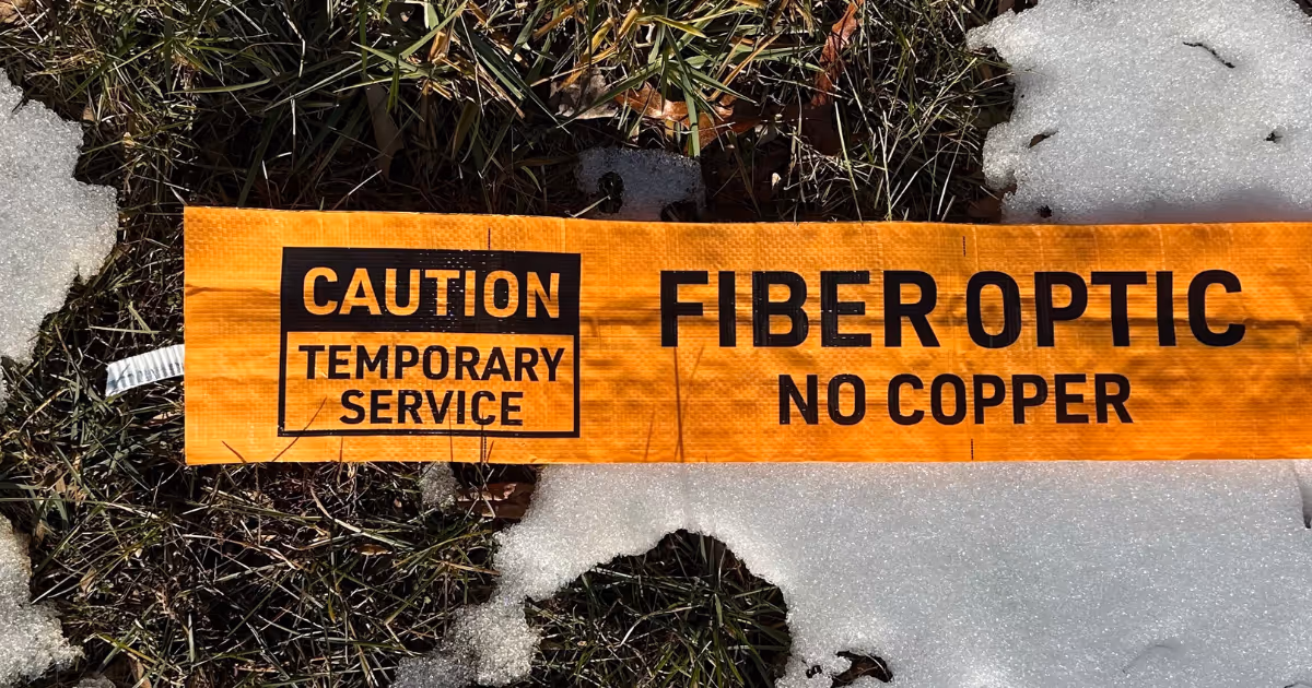 Picture of Channeltape™ Utility Identification Sleeve on top of grass and snow
