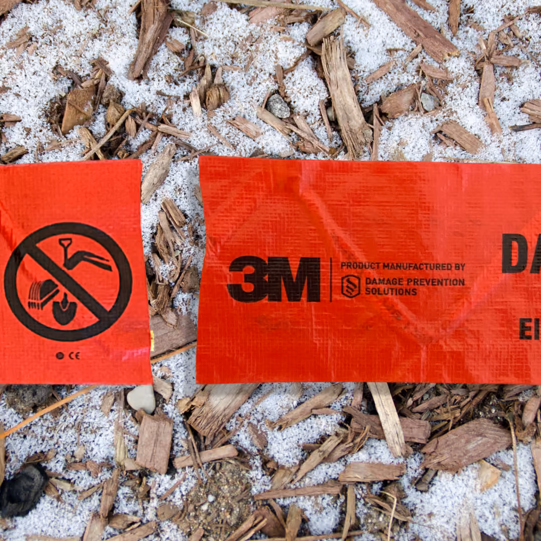image of red warning tape on ground