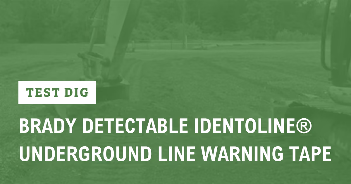 Video thumbnail with caption: "Test Dig: Brady Detectable Identoline® Underground Line Warning Tape"