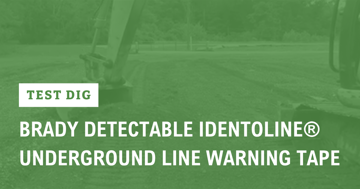 Video thumbnail with caption: "Test Dig: Brady Detectable Identoline® Underground Line Warning Tape"