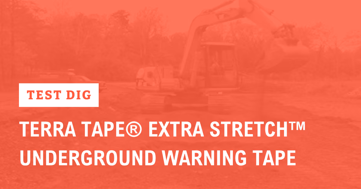 Video thumbnail with caption: "Test Dig: Terra Tape® Extra Stretch™ Underground Warning Tape"