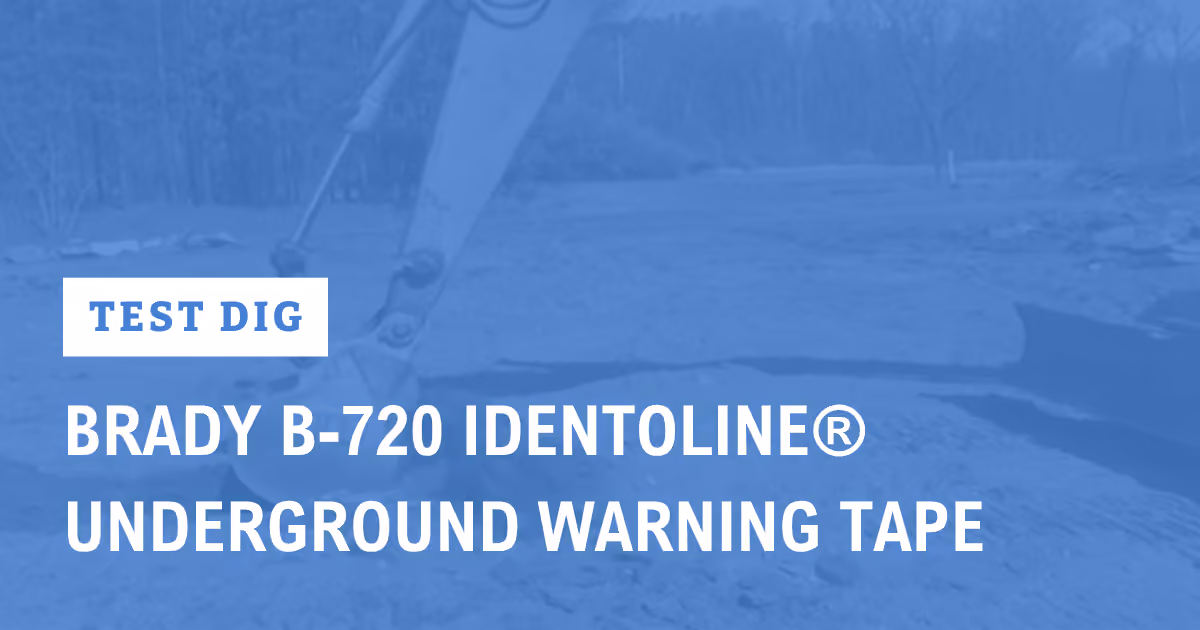 Video thumbnail with caption: "Test Dig: Brady B-720 Identoline® Underground Warning Tape"