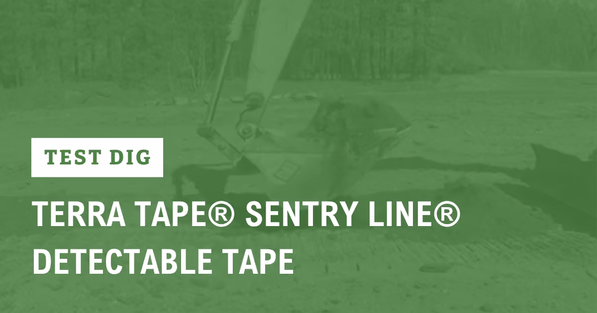 Video thumbnail with caption: "Test Dig: Terra Tape® Sentry Line® Detectable Tape"