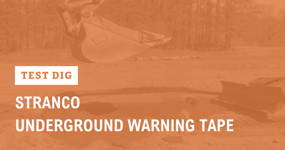 Video thumbnail with caption: "Test Dig: Stranco Underground Warning Tape"