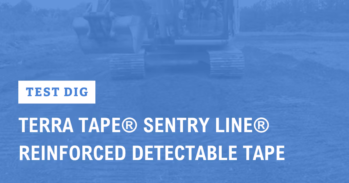 Video thumbnail with caption: "Test Dig: Terra Tape® Sentry Line® Reinforced Detectable Tape"