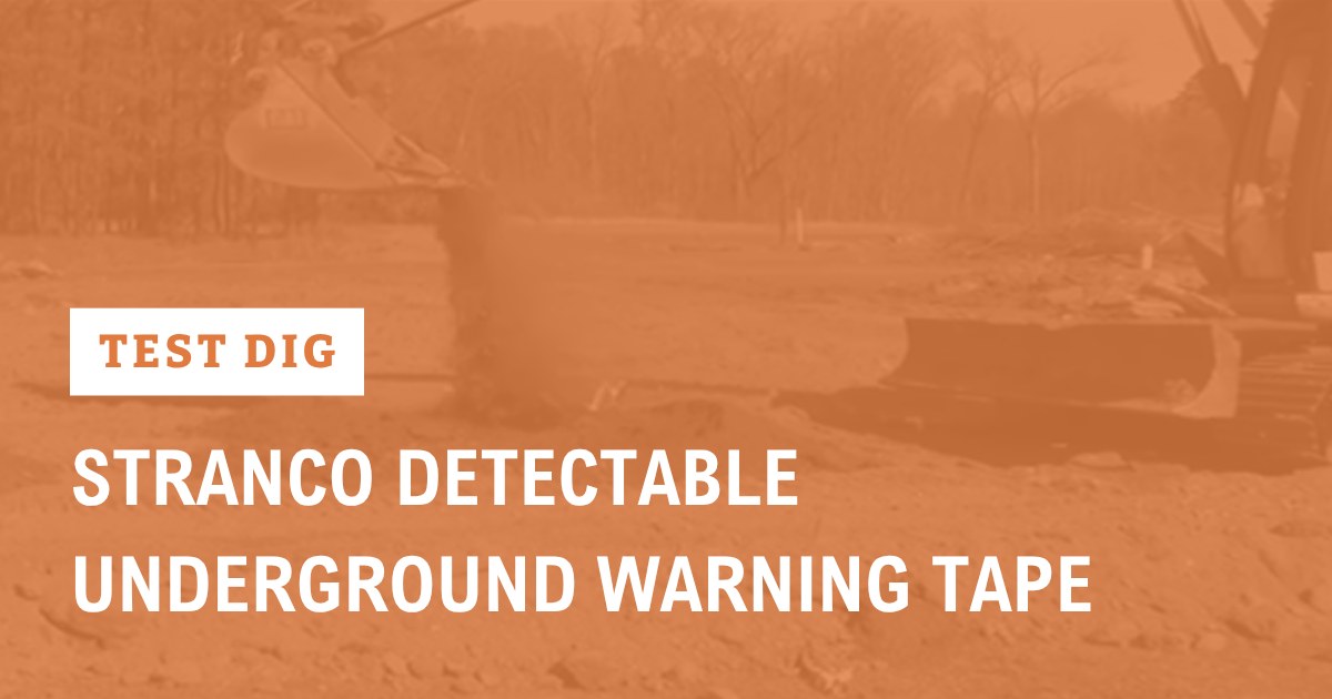 Video thumbnail with caption: "Test Dig: Stranco Detectable Underground Warning Tape" 
