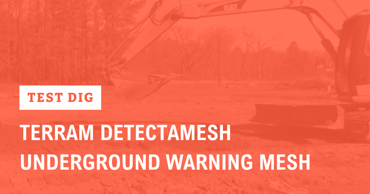 Video thumbnail with caption: "Test Dig: TERRAM Detectamesh Underground Warning Mesh"