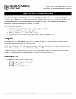 Signaltape® Product Field Evaluation Guide
