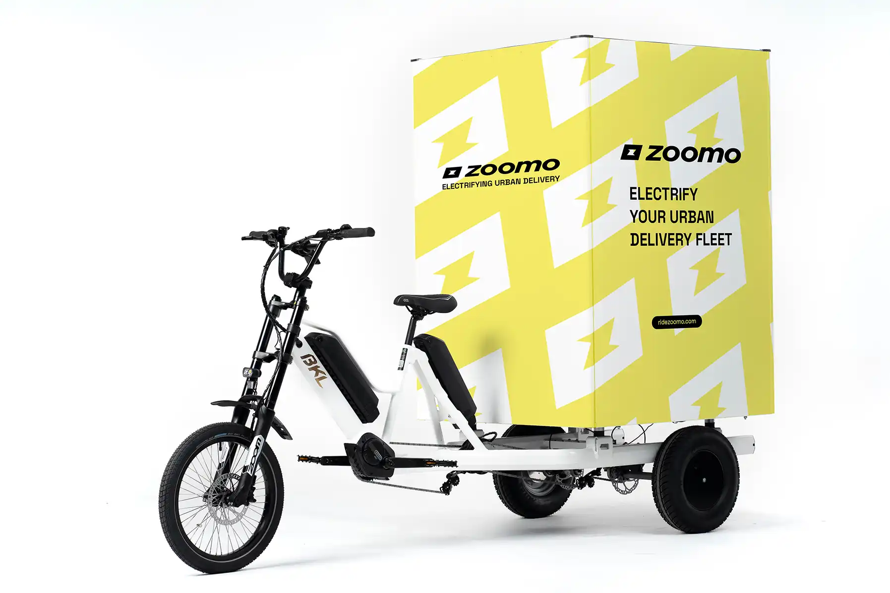 BLK cargo e bike Zoomo branded