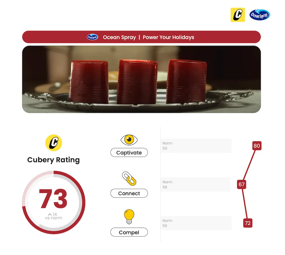 Ocean Spray - Power your holidays - Ad Testing - Cubery Rating