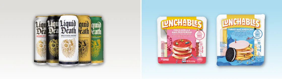 Packaging Effectiveness Playbook - Emotion - Liquid Death and Lunchables