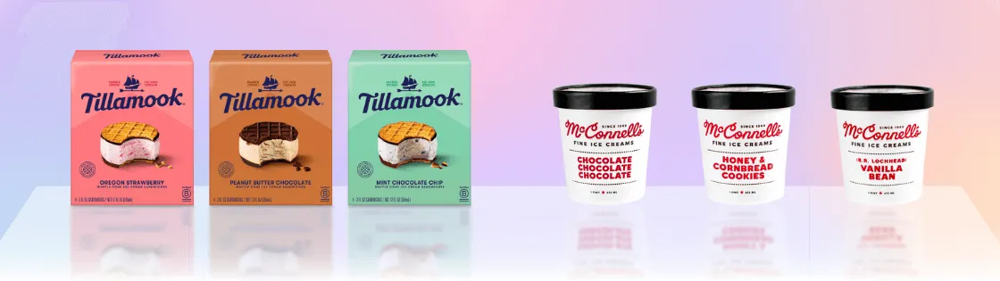 Packaging Effectiveness Playbook - Clarity - Tillamook and McConnells packaging
