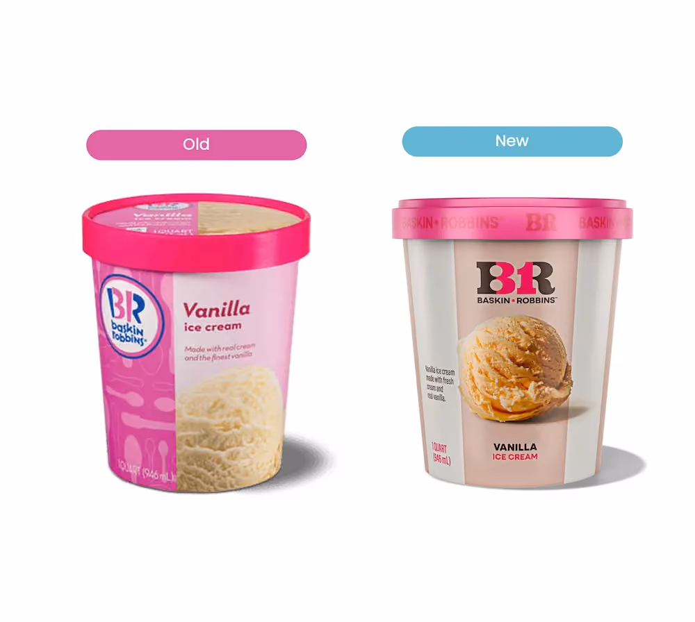 Bakin Robbins Ice Cream - Packaging Refresh - Old vs New