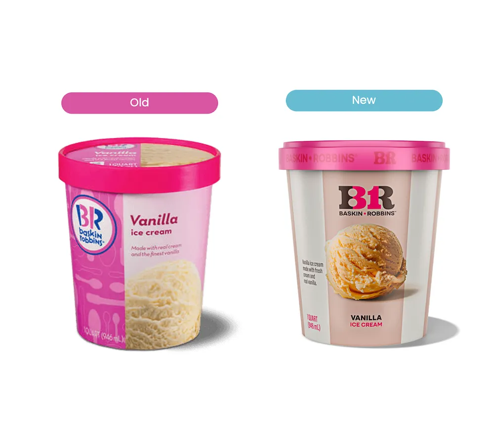 Bakin Robbins Ice Cream - Packaging Refresh - Old vs New