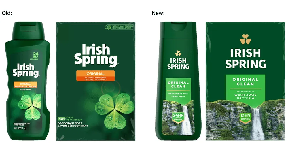 Irish Spring Packaging Testing - Old vs. New design