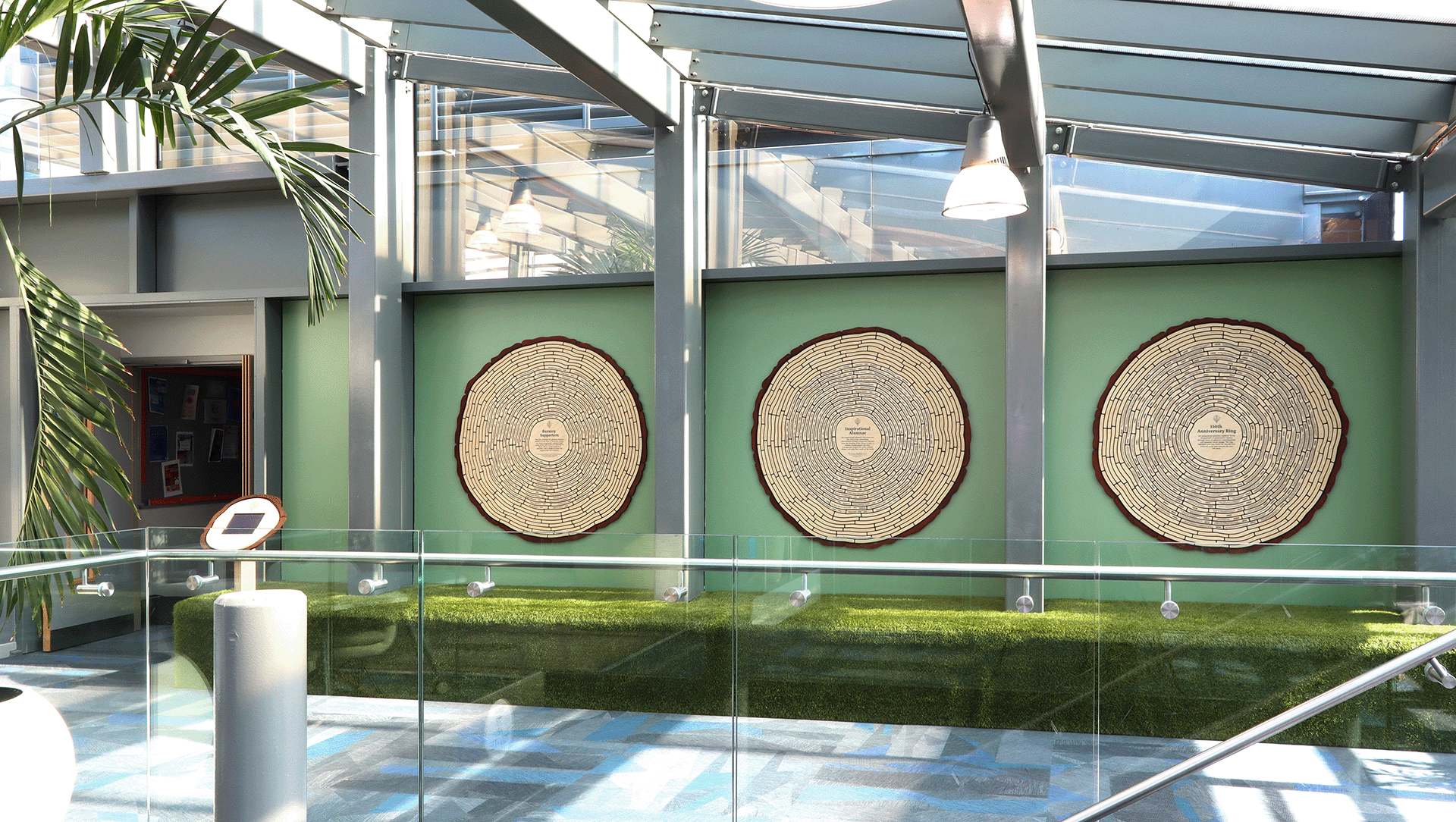 This Creative Donor Recognition Wall is a standout feature piece designed to celebrate giving in the most meaningful way. Crafted from beautiful birch wood tree rings, this unique installation showcases three levels of giving, turning donor recognition into an inspiring visual story. Bold, artistic and full of character, it’s a vibrant symbol of gratitude, community and impact - motivating future support while honouring those who’ve already helped make a difference. Perfect for universities, schools, charities and community spaces wanting to elevate donor appreciation in a memorable way. Our donor walls are often completely bespoke - we take into consideration your design needs and budget, working closely with you to deliver a truly meaningful piece of artwork.