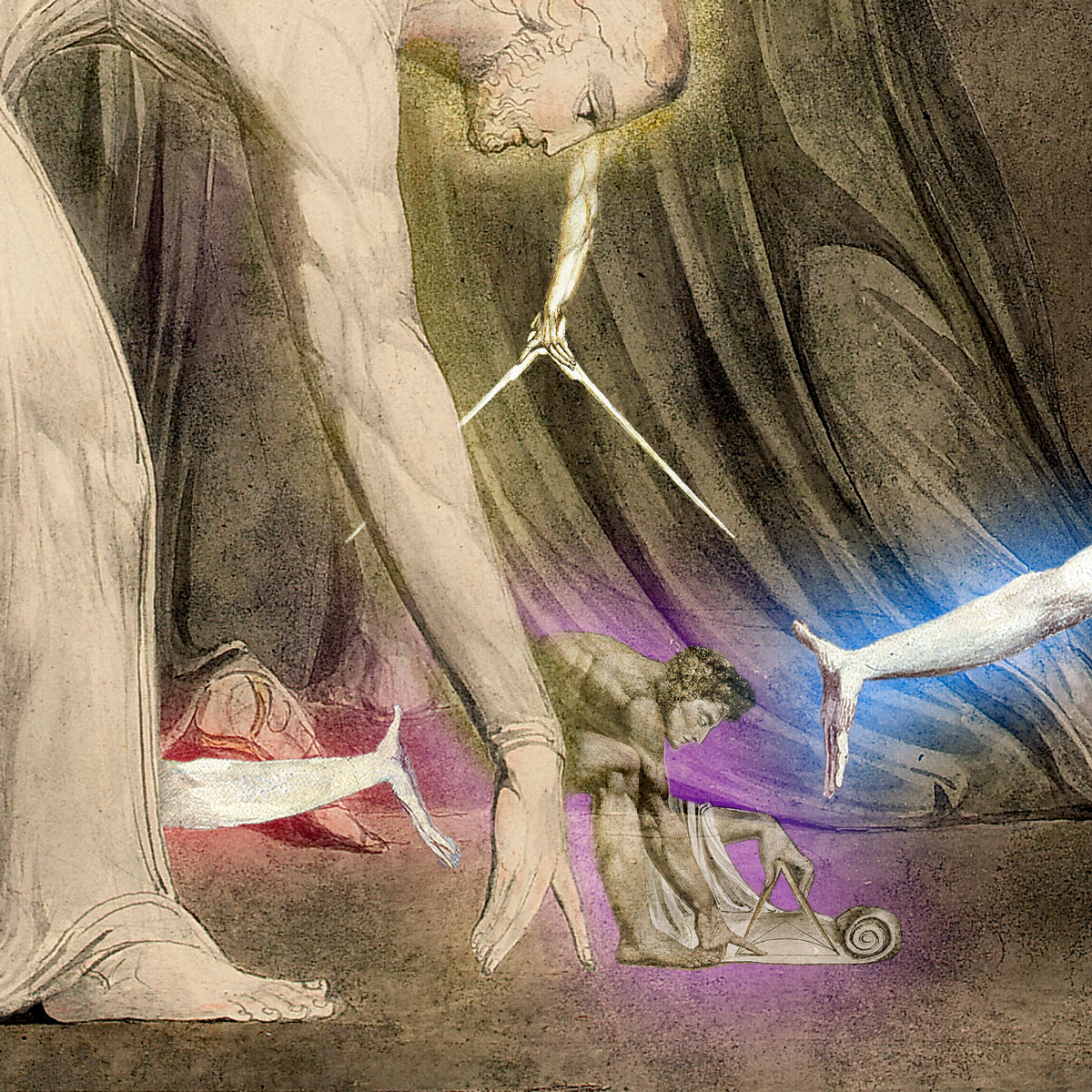 Collage of William Blake's Illustrations and Paintings, by Evan Rosa
