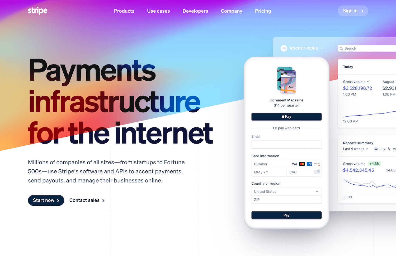 stripe.com home page