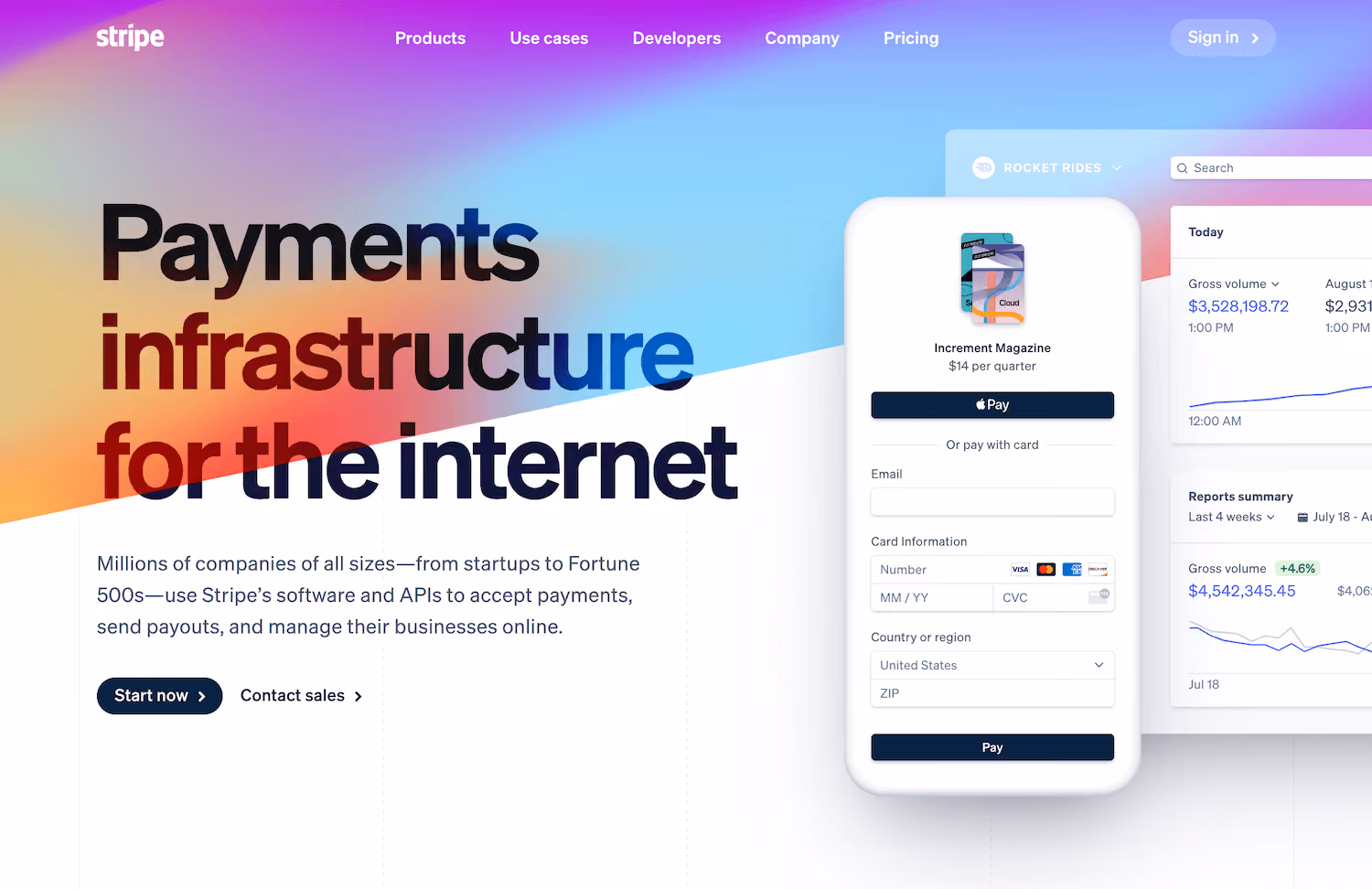 stripe.com home page