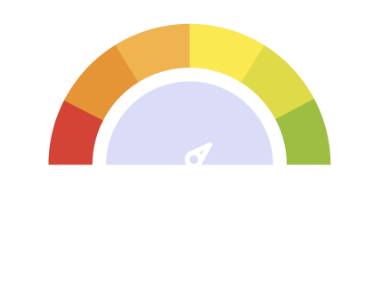 Dial showing risk from low to high