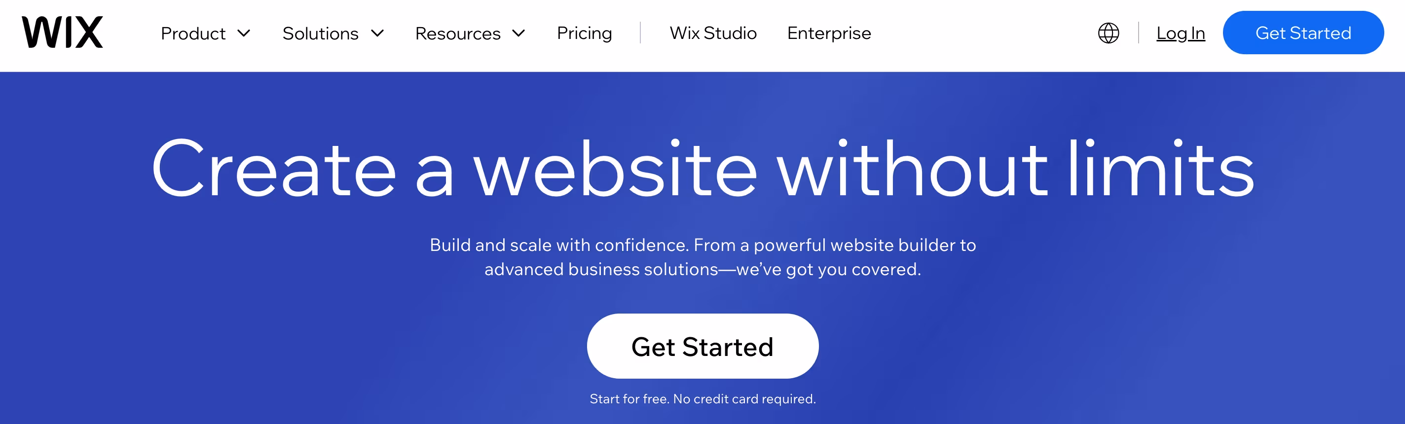 Wix website builder homepage