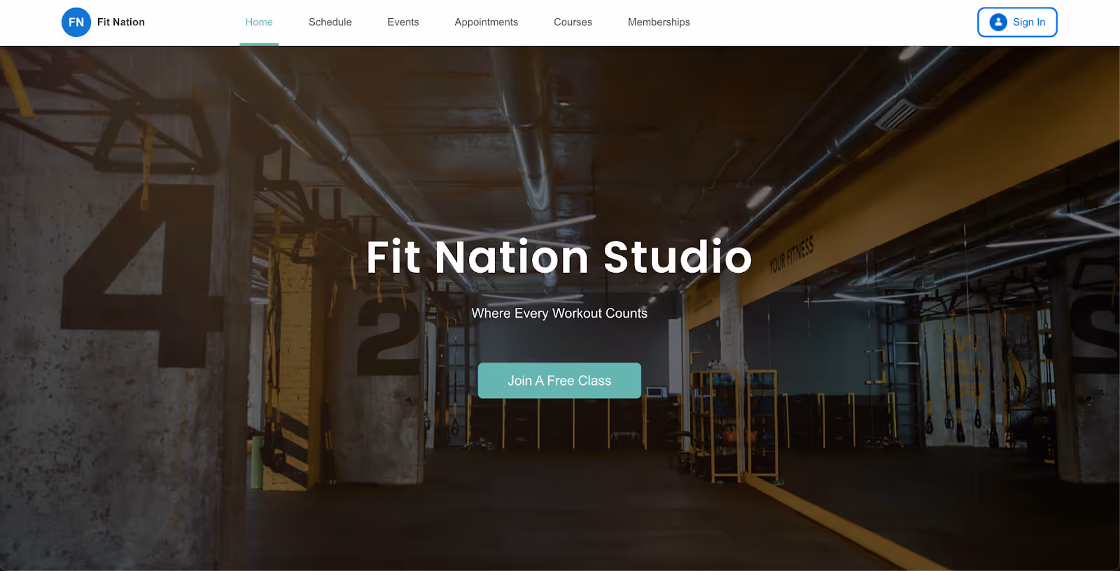 A fitness website built with Fitune