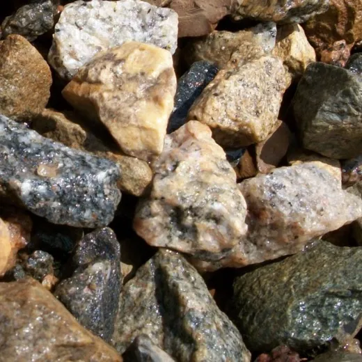 crushed rock aggregate sample