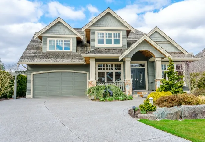 new house with concrete driveway