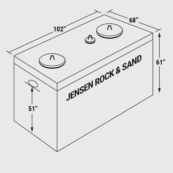 1000 gallon 2 compartment septic tank diagram